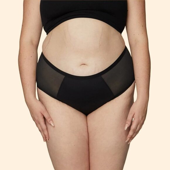 THINX Hi-Waist Heavy Period Underwear with Mesh Panels, Black, Size XL, NWT! - Picture 1 of 6